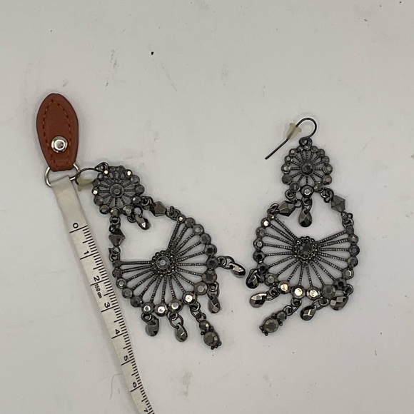 “EARRINGS” BoHo Chandelier Style Faceted Black Stone Earrings. - Picture 6 of 6